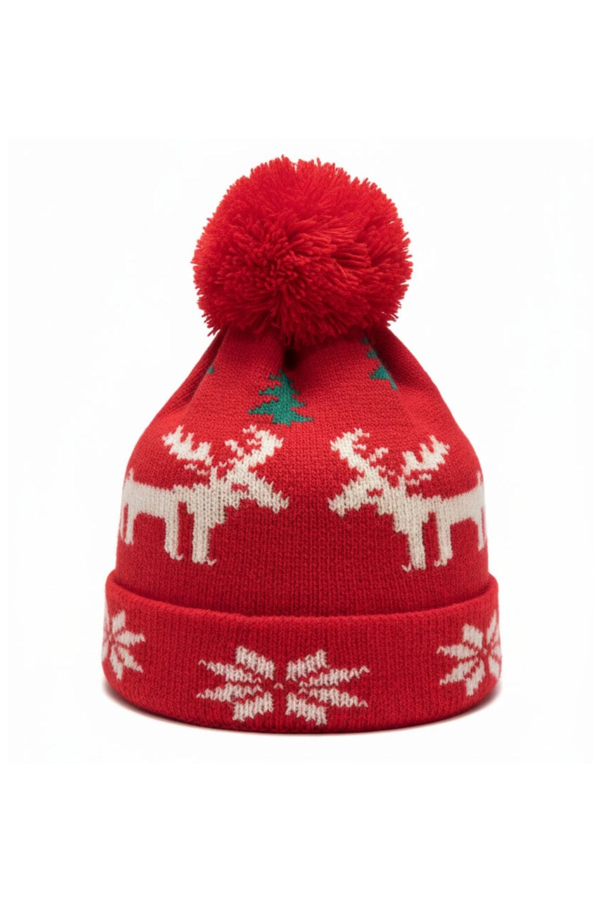 Beanie natalizio con pon pon